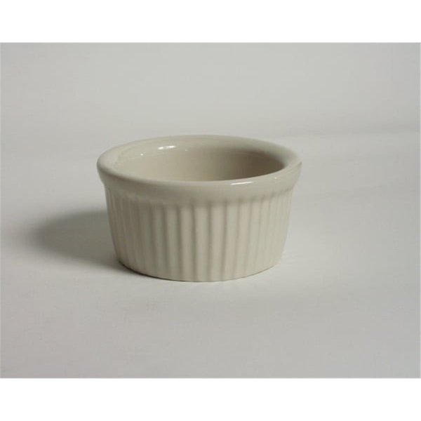 Tuxton China 3 in. Ramekin Fluted 2.5 oz. - Eggshell - 4 Dozen BEX-0252